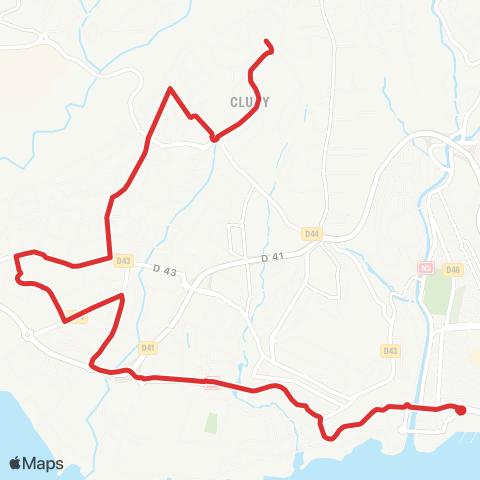 Martinique Transport - Zone Centre Cluny Plateau Fofo Pointe Simon map