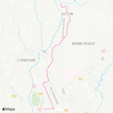 Martinique Transport - Zone Centre Trenelle Clémenceau map