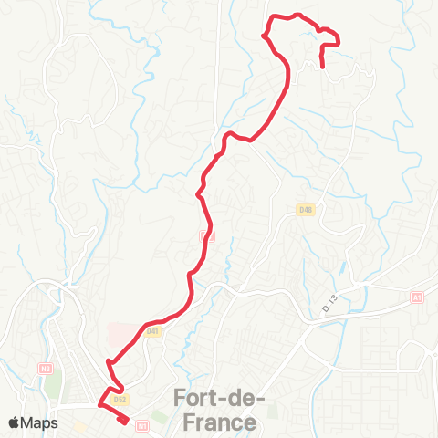 Martinique Transport - Zone Centre La Ferme Nardal map