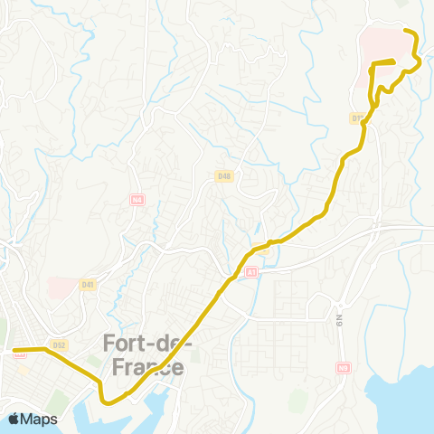 Martinique Transport - Zone Centre MFME Gare Clémenceau map