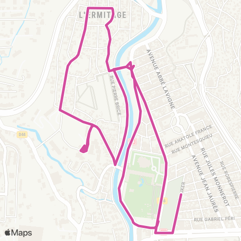 Martinique Transport - Zone Centre Ermitage Boucle map