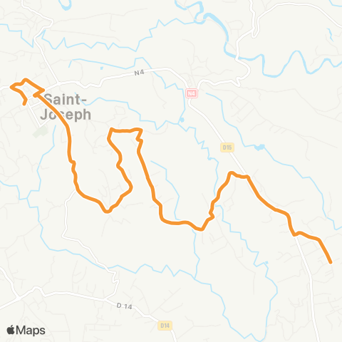 Martinique Transport - Zone Centre Derrière Bois St Joseph map