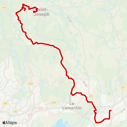 Martinique Transport - Zone Centre Petit Manoir Palmiste St Joseph map