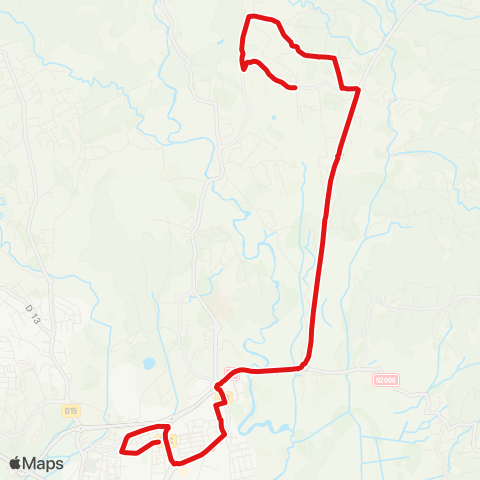 Martinique Transport - Zone Centre Pelletier RN1 Petit Manoir map