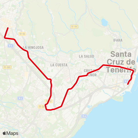 Tranvía Santa Cruz - la Laguna map