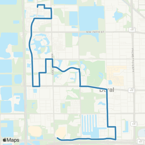 Doral Trolley City of Doral Trolley (Rt. 1) map