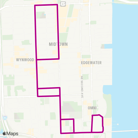 Miami Trolley City of Miami - Wynwood Route map