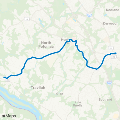 Ride On Potomac-Rockville map
