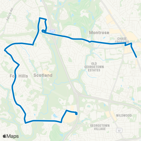 Ride On Montgomery Mall-North Bethesda map