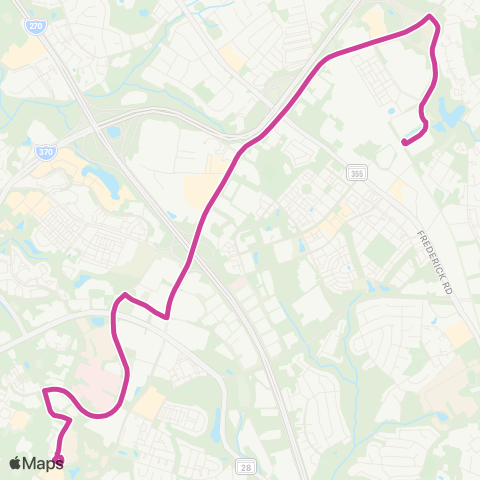 Ride On Shady Grove-Traville Transit map