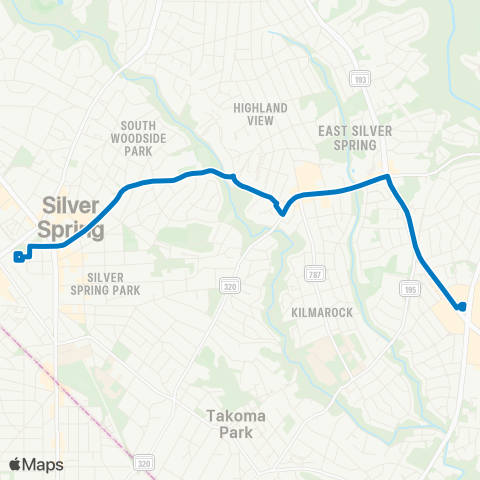 Ride On Silver Spring-Takoma Langley map