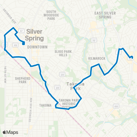 Ride On Silver Spring - Takoma Langley map