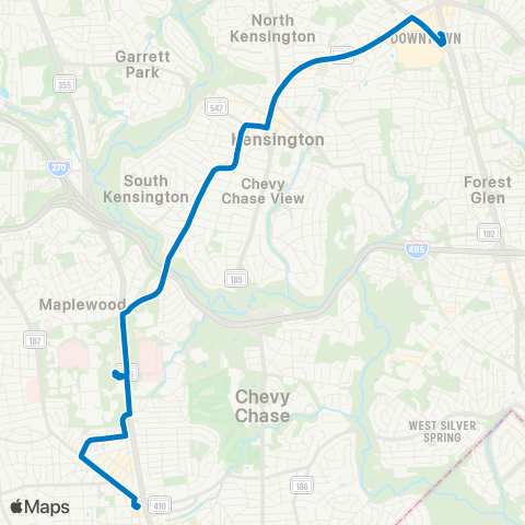 Ride On Bethesda-Wheaton map