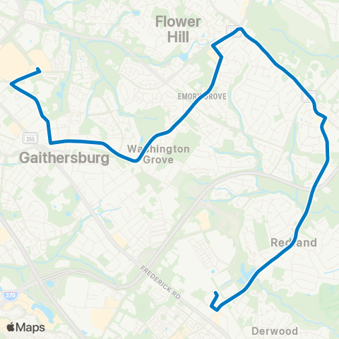 Ride On Shady Grove-Lakeforest map