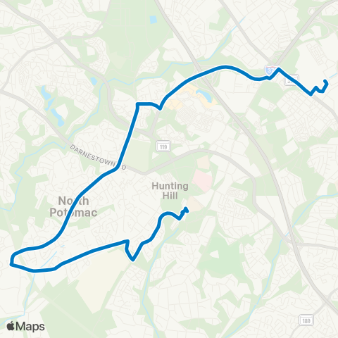 Ride On Shady Grove-Traville Transit Ctr map