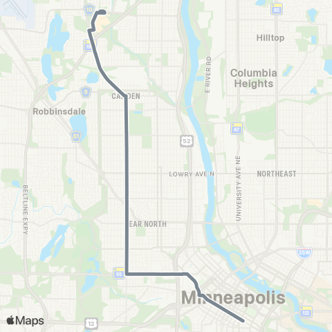 Metro Transit Metro C Line map