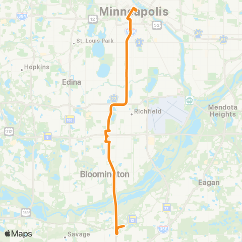 Metro Transit Metro Orange Line map