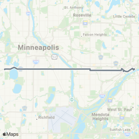Metro Transit Metro B Line map
