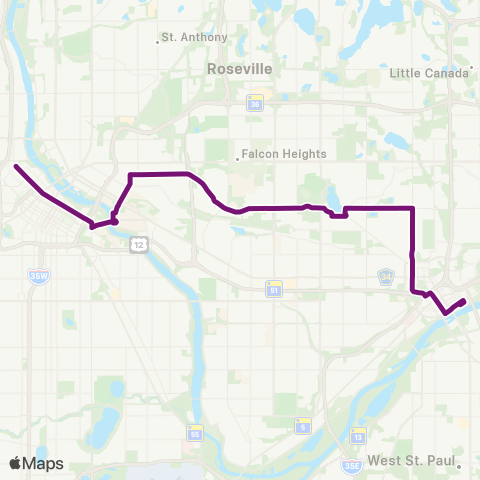 Metro Transit U of M-Como Av-Energy Pk Dr-Maryland Av map