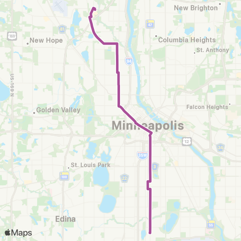 Metro Transit Brooklyn Ctr-Fremont - Chicago-56 St Sta map