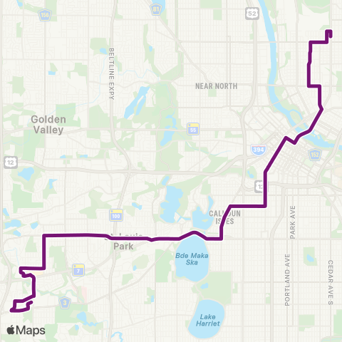 Metro Transit Minnetonka Blvd-Uptown-Washington St NE map