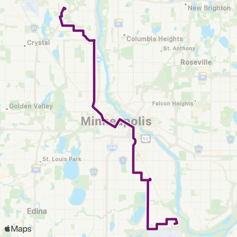 Metro Transit Brooklyn Ctr-Lyndale Av N-Cedar-28 Av S-VA map