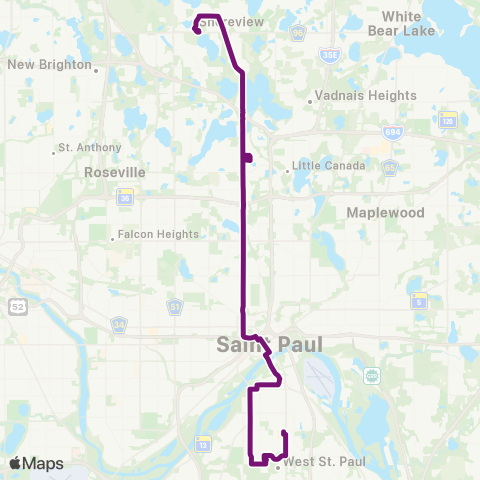 Metro Transit Shoreview-Little Canada-Rice St-Signal Hills map