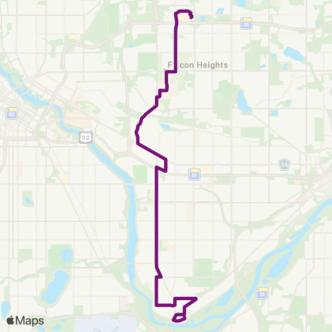 Metro Transit Rosedale-U of M St Paul-Cleveland-Highland map