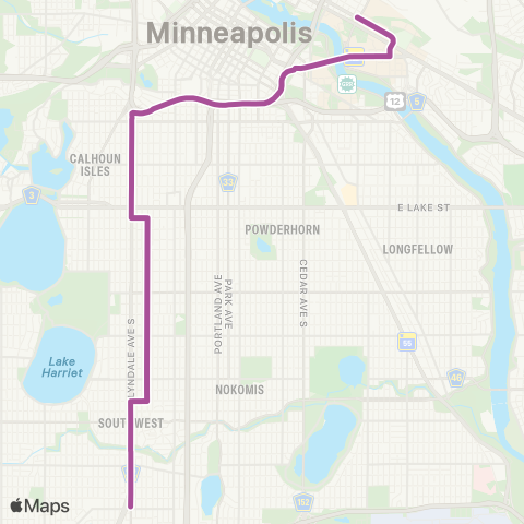Metro Transit Ltd Stop-Grand Av S-Lyndale Av S-U of M map