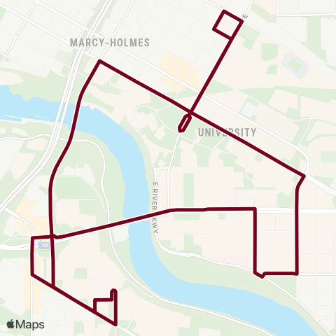 University of Minnesota University Ave Circulator map
