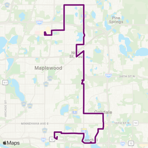 Metro Transit Maplewood-Century Av-Hadley Av-Sunray map