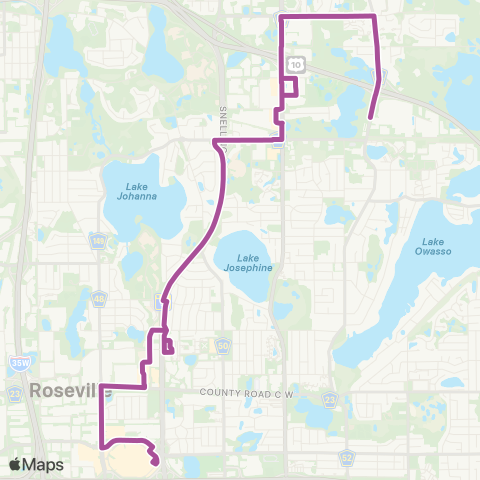 Metro Transit Target Shoreview-Roseville-Coventry-Rosedale map