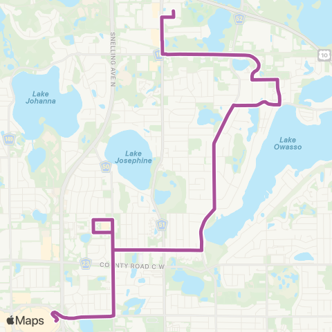 Metro Transit Target Shoreview-Victoria-Rosedale map