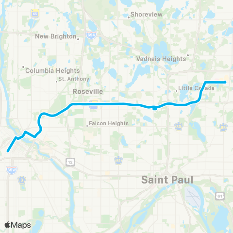 Metro Transit Exp-Maplewood - Little Canada-Minneapolis map