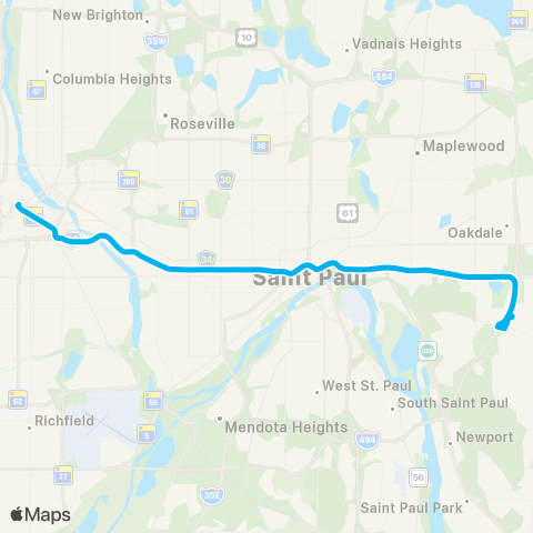 Metro Transit Express-Woodbury-Mpls map