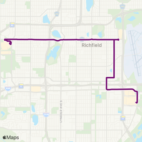 Metro Transit Southdale-66th St-Bloomington Av-MOA map