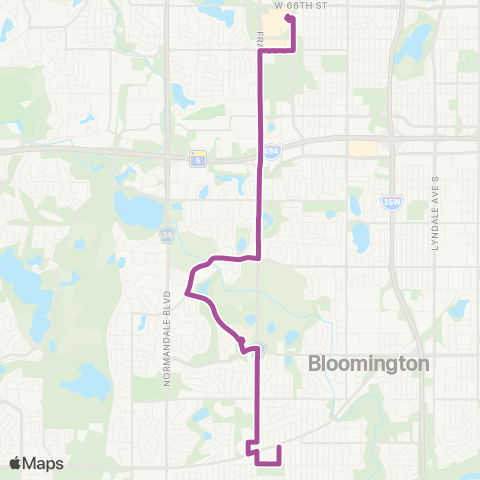 Metro Transit Valley W-Normandale Col-France-Southdale map