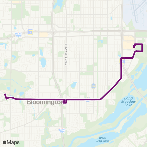 Metro Transit Normandale College-98th St-MOA map