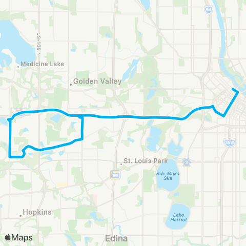 Metro Transit Express-Co Rd 73 P&R-Mpls map