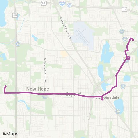 Metro Transit Brooklyn Center-Robbinsdale-New Hope map