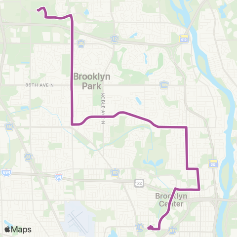 Metro Transit Brooklyn Ctr-Humboldt-Shingle Creek-Target Campus map