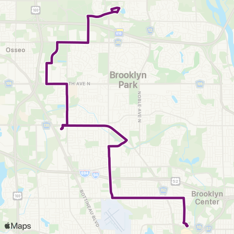 Metro Transit Target Campus-Starlite-Brooklyn Ctr map