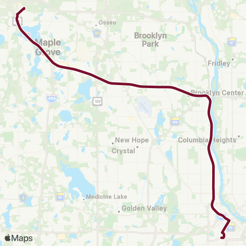Maple Grove Parkway Station map