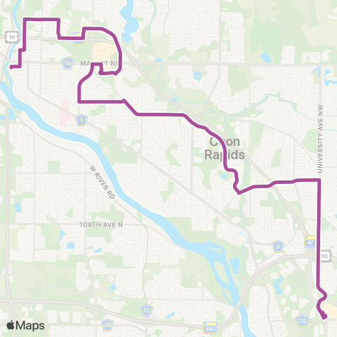 Metro Transit Anoka-Coon Rapids-Northtown map