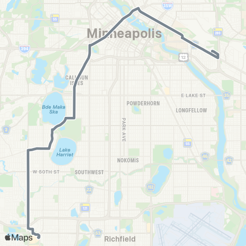 Metro Transit Metro E Line map