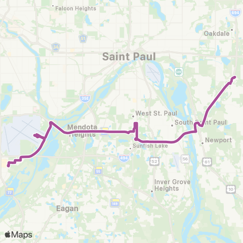 Metro Transit MOA-Airport-Newport-Woodbury map