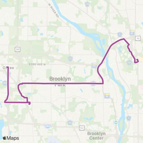 Metro Transit Northtown TC-Starlite-Central 5st map