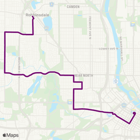 Metro Transit Mpls-Robbinsdale-Penn-Duluth / Golden Val Rd map
