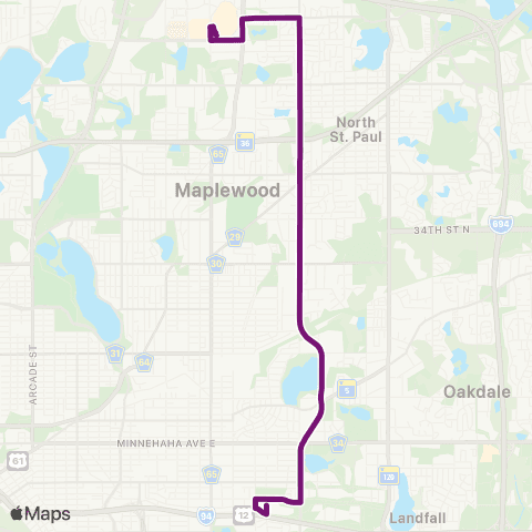 Metro Transit Maplewood-McKnight-Sun Ray map