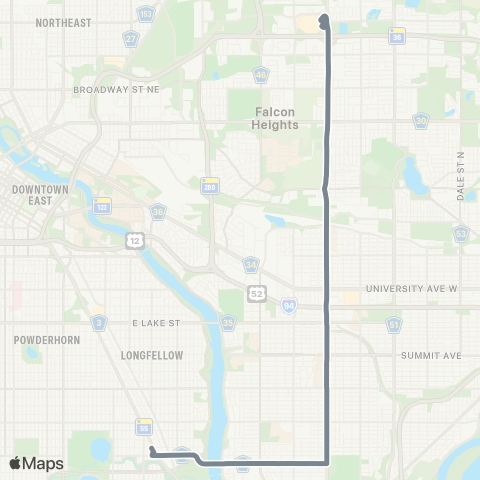Metro Transit Metro A Line map